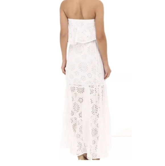 Michael Michael Kors White Eyelet Tiered Maxi Dress OX - Picture 3 of 15